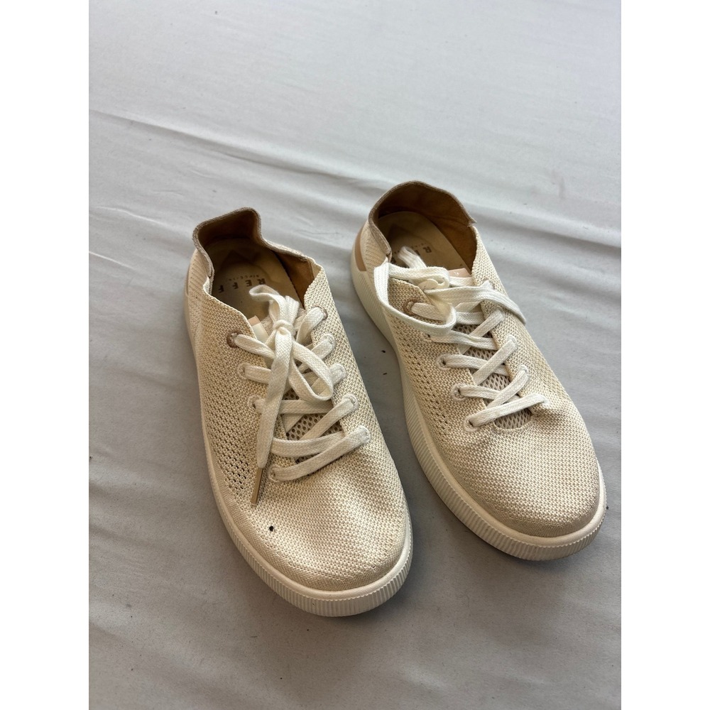 Reef Neptune Cream Sand Knit Low Top Lace Up Sneakers Womens 8.5